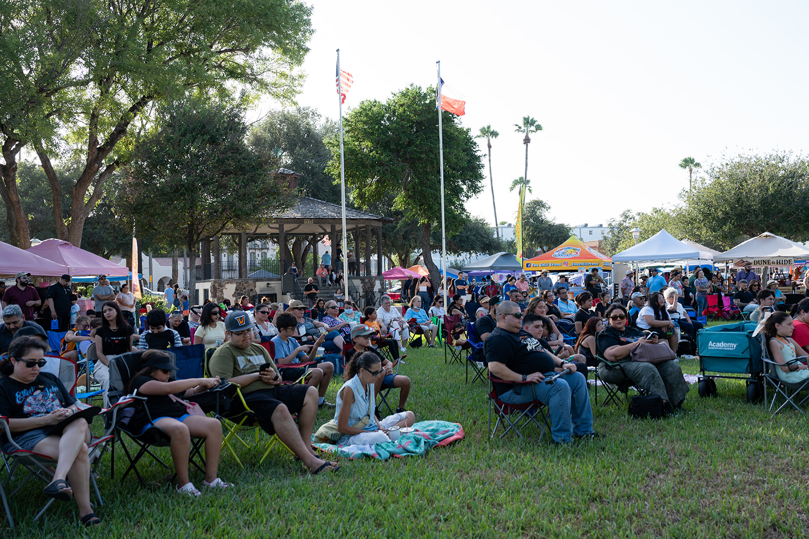 Audience members gathered on the lawn at a previous festival